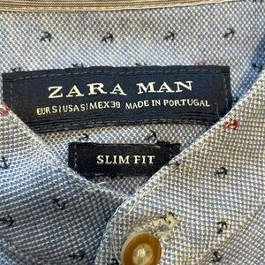 Zara Blue Casual Button Down Shirt